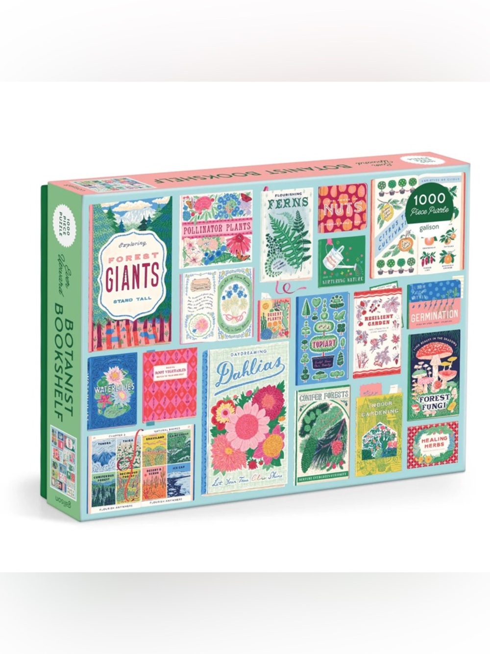 Galison Ever Upward Botanist Bookshelf 1000 Piece Puzzle